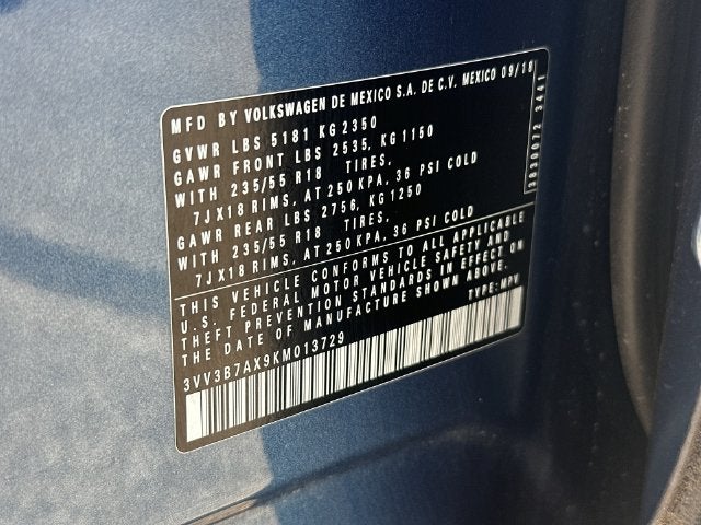 2019 Volkswagen Tiguan 2.0T SEL
