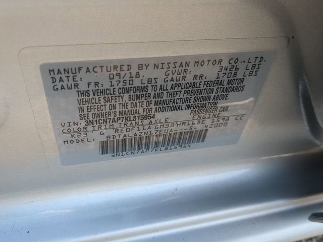 2019 Nissan Versa Sedan S Plus